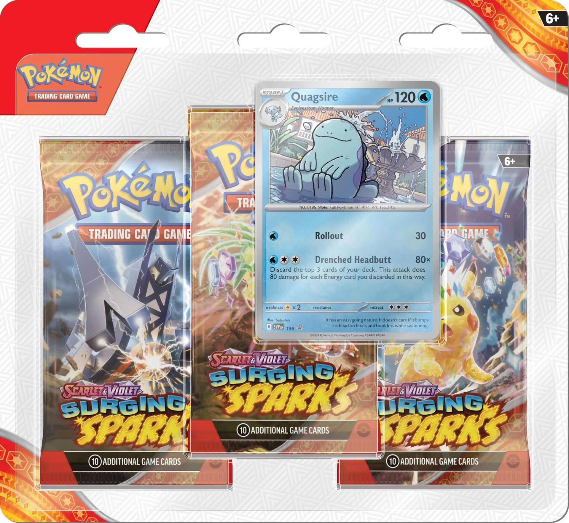 Scarlet & Violet: Surging Sparks - 3 Pack Blisters (Quagsire)