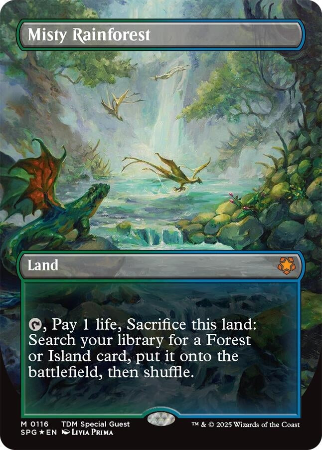 Misty Rainforest (Borderless) (Dragonscale Foil) (116) (SPG)
