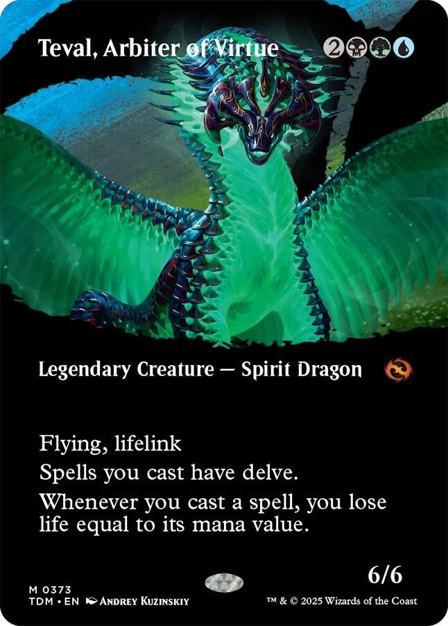 Image for Teval, Arbiter of Virtue (Borderless) (373) (TDM) - Magic: The Gathering