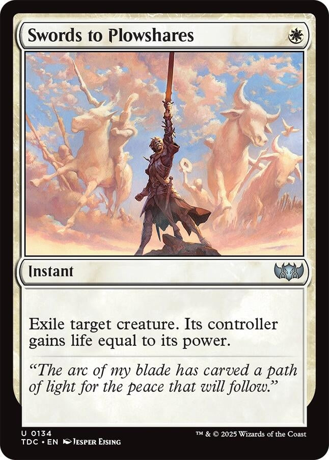 Image for Swords to Plowshares (134) (TDC) - Magic: The Gathering