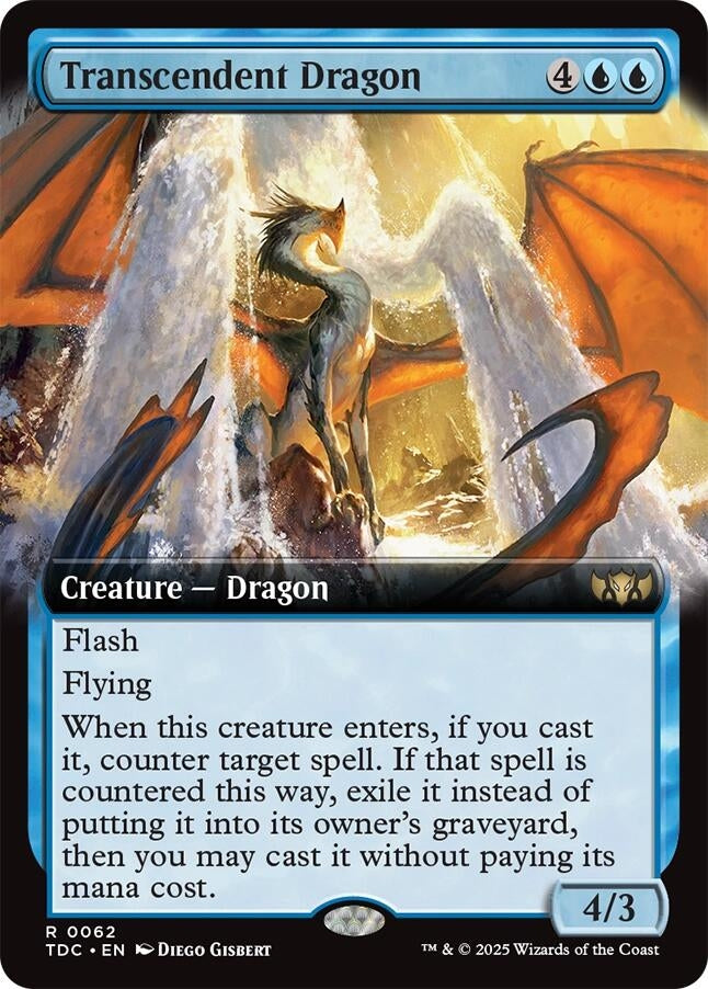 Image for Transcendent Dragon (Extended Art) (62) (TDC) - Magic: The Gathering