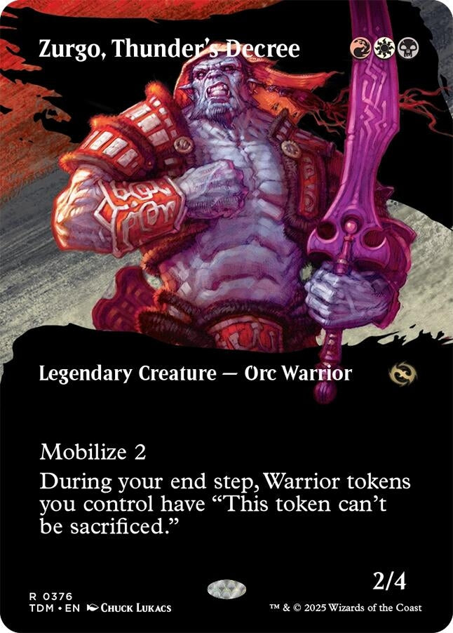 Image for Zurgo, Thunder's Decree (Borderless) (376) (TDM) - Magic: The Gathering