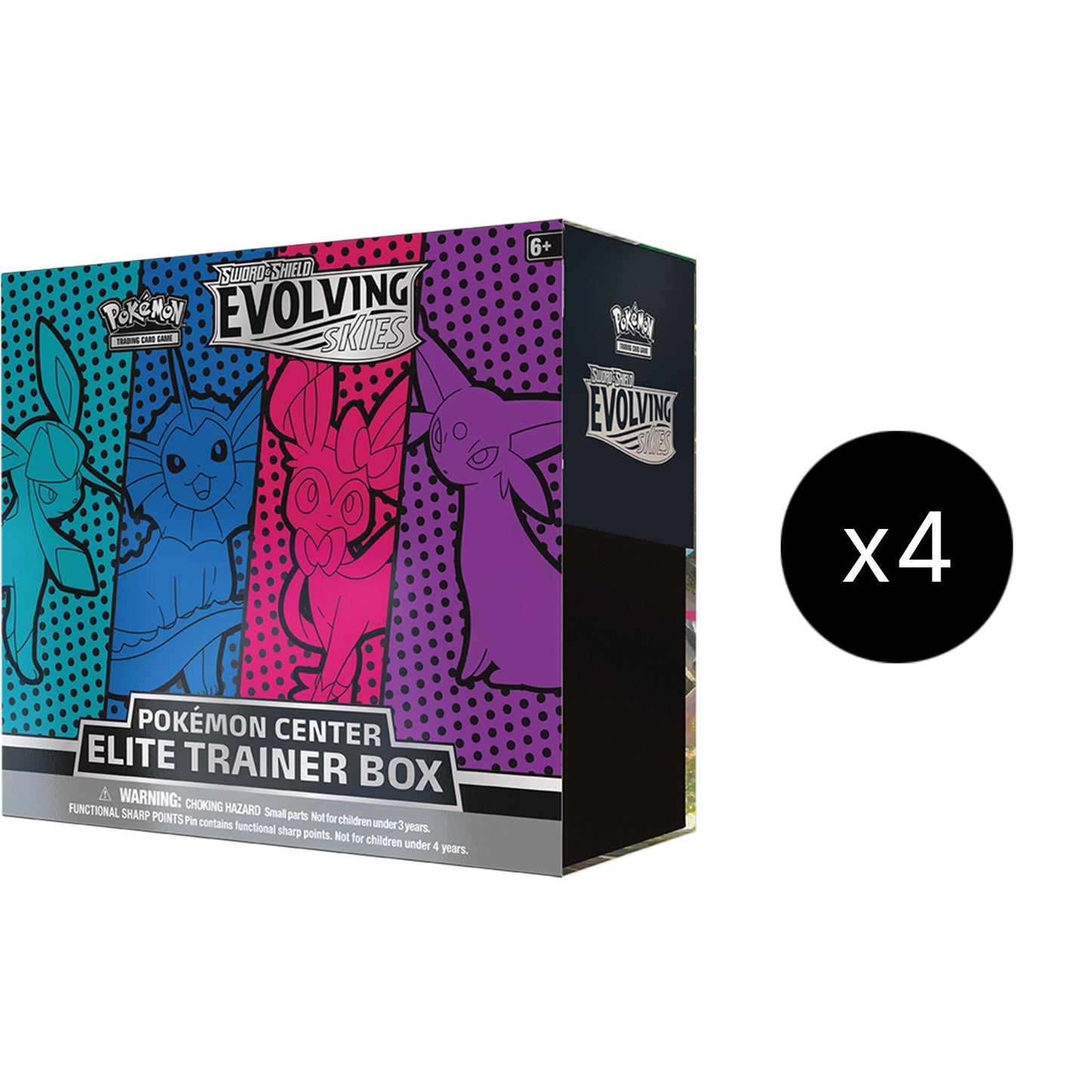 Image for Evolving Skies Pokemon Center Elite Trainer Box Case [Glaceon/Vaporeon/Sylveon/Espeon] (Exclusive) - Pokemon