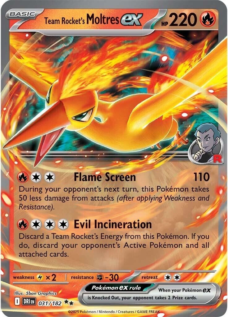 Image for Team Rocket's Moltres ex (031/182) (DRI) - Pokemon