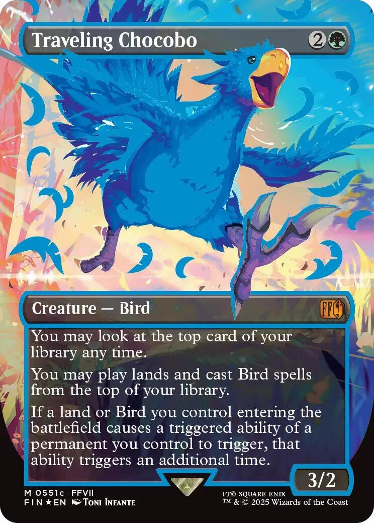 Image for Traveling Chocobo (Borderless) (Neon Ink Blue) (511c) (FIN) - Magic: The Gathering