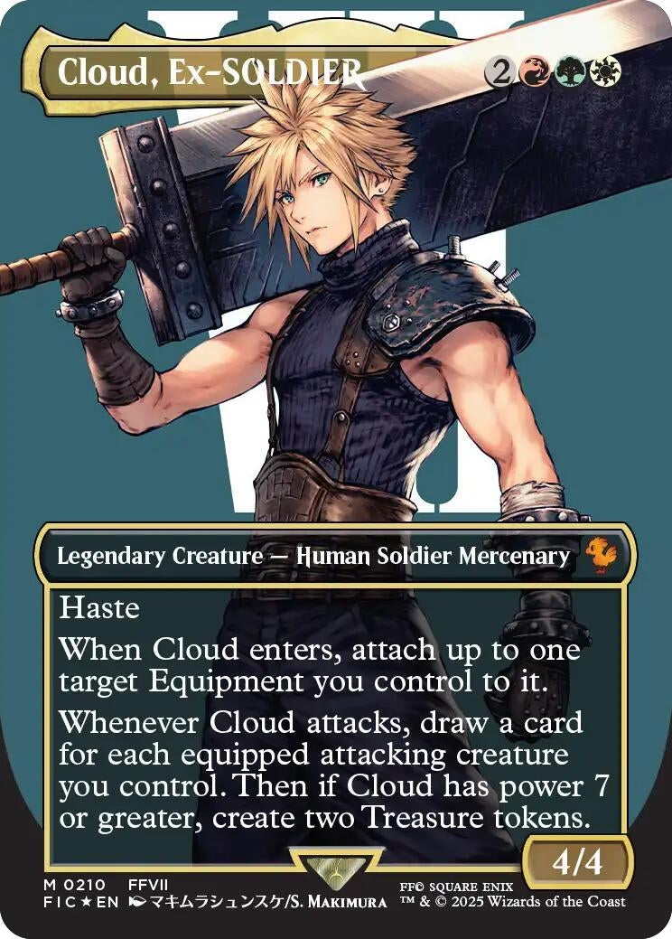 Cloud, Ex-SOLDIER (Borderless) (Surge Foil) (210) (FIC)