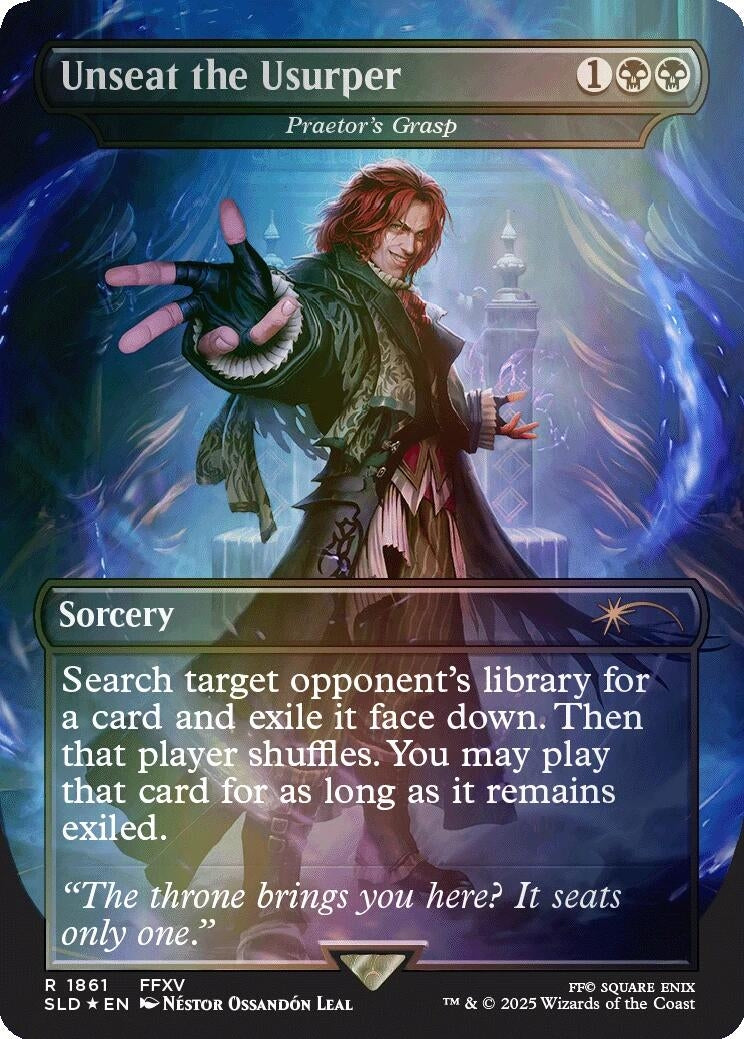 Image for Unseat the Usurper - Praetor's Grasp (Rainbow Foil) (1861) (SLD) - Magic: The Gathering