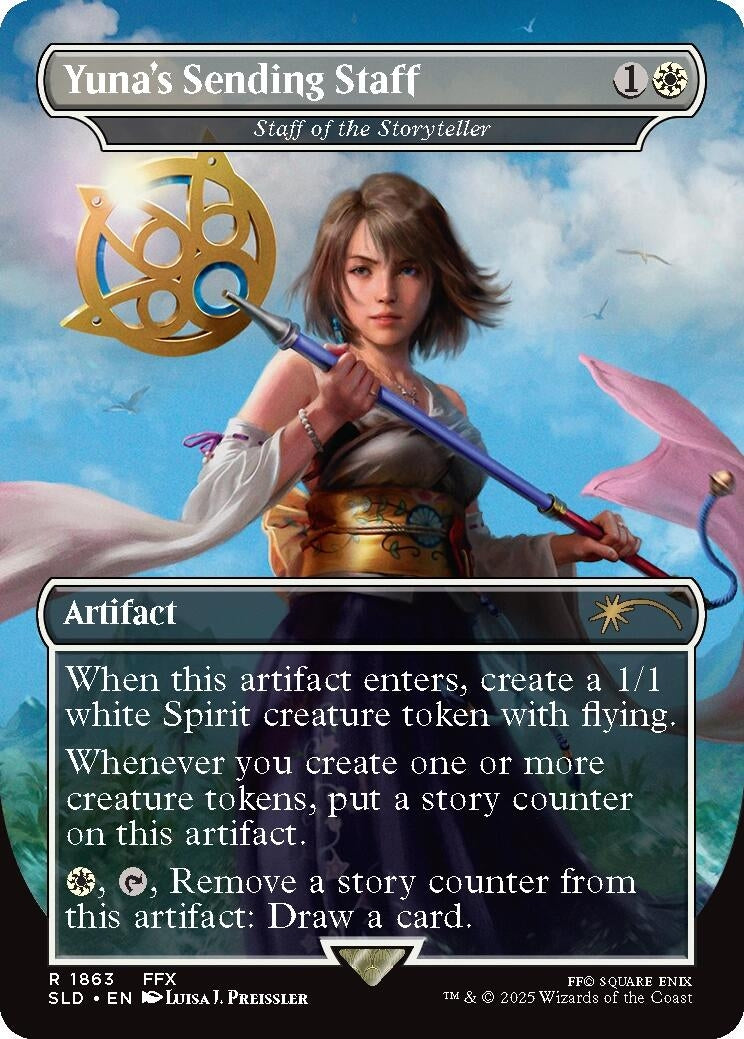 Image for Yuna's Sending Staff - Staff of the Storyteller (1863) (SLD) - Magic: The Gathering