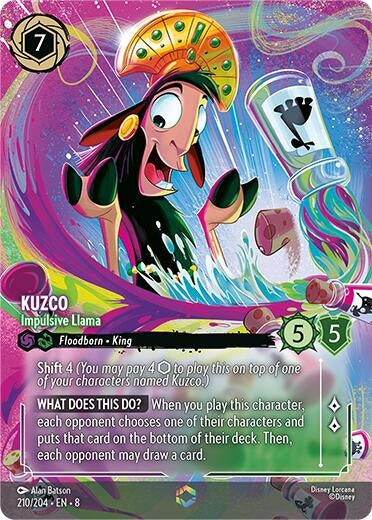 Image for Kuzco - Impulsive Llama (Enchanted) (210/204) (8) - Disney Lorcana