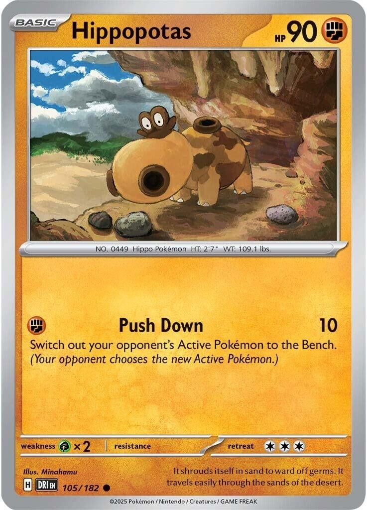 Image for Hippopotas (105/182) (DRI) - Pokemon