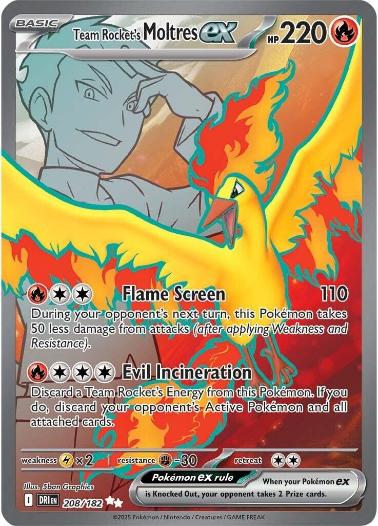 Image for Team Rocket's Moltres ex (208/182) (DRI) - Pokemon