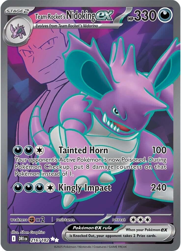 Image for Team Rocket's Nidoking ex (216/182) (DRI) - Pokemon