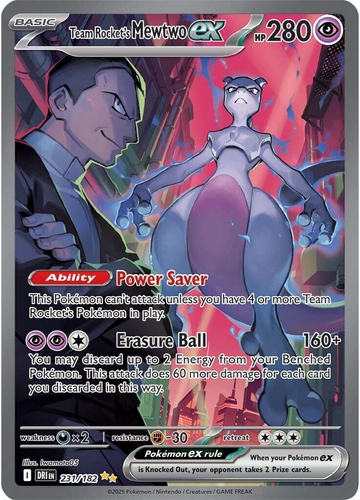 Image for Team Rocket's Mewtwo ex (231/182) (DRI) - Pokemon