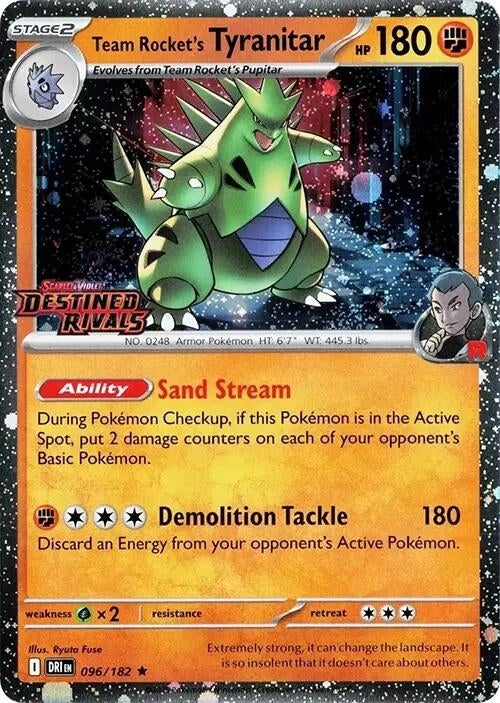 Image for Team Rocket's Tyranitar (Prerelease) (096/182) (DRI) - Pokemon