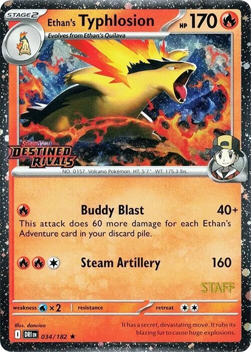 Image for Ethan's Typhlosion (Prerelease Staff) (034/182) (DRI) - Pokemon