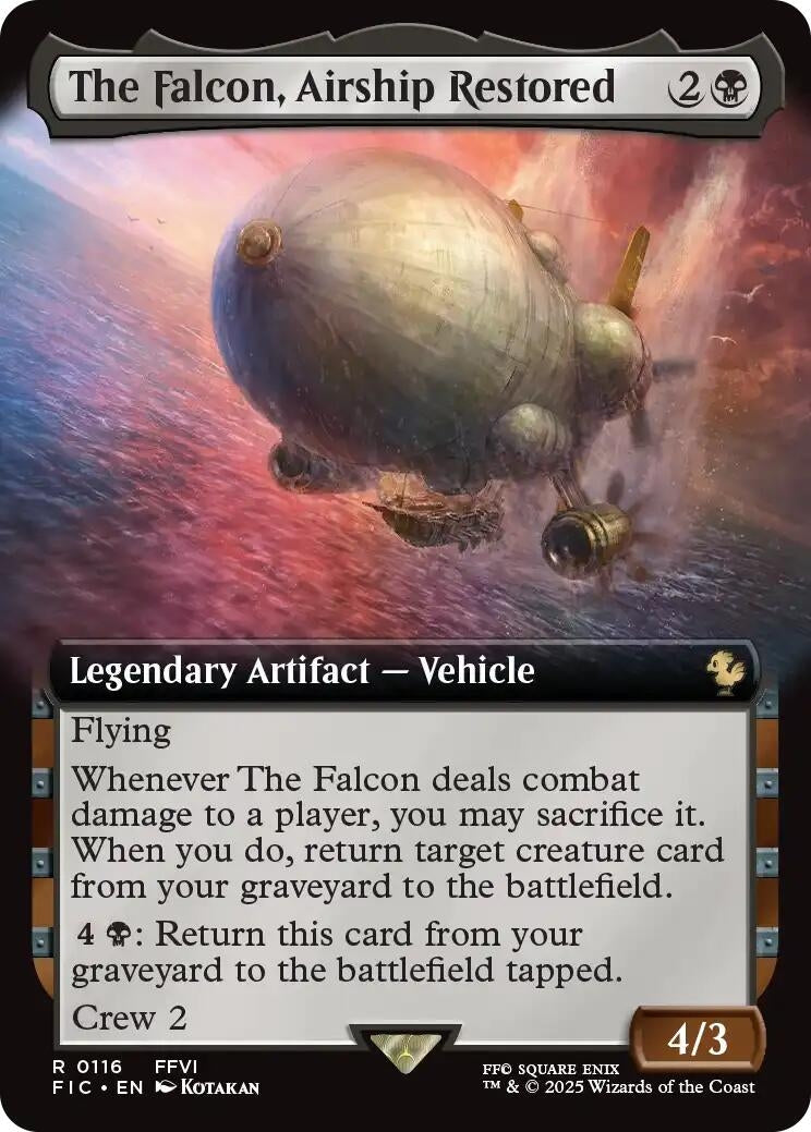 Image for The Falcon, Airship Restored (Extended Art) (116) (FIC) - Magic: The Gathering