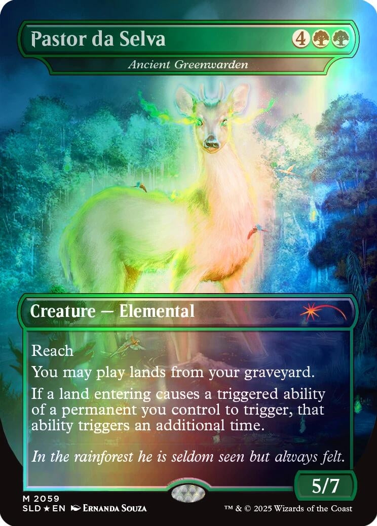 Image for Pastor da Selva - Ancient Greenwarden (Rainbow Foil) (2059) (SLD) - Magic: The Gathering