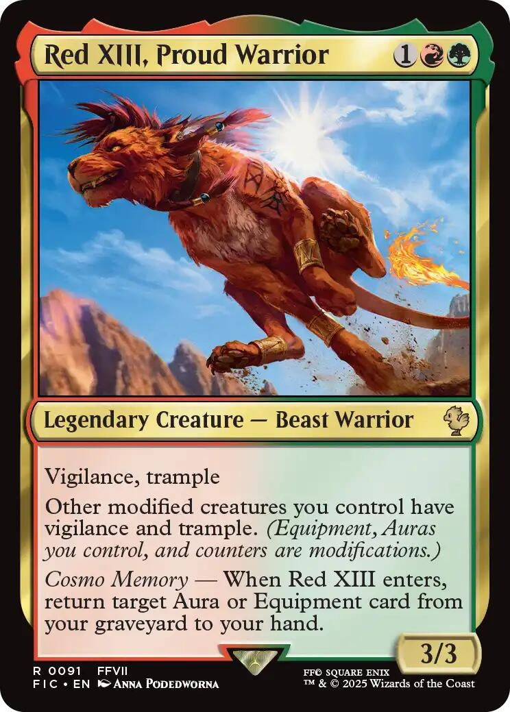 Image for Red XIII, Proud Warrior (Surge Foil) (91) (FIC) - Magic: The Gathering