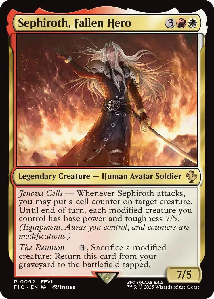 Image for Sephiroth, Fallen Hero (Surge Foil) (92) (FIC) - Magic: The Gathering