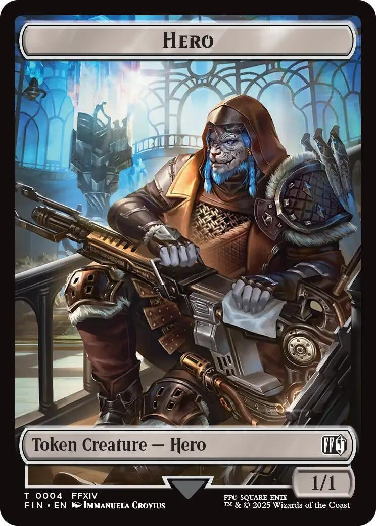 Image for Hero (0004) // Moogle (0011) Double-Sided Token (4 // 11) (FIN) - Magic: The Gathering