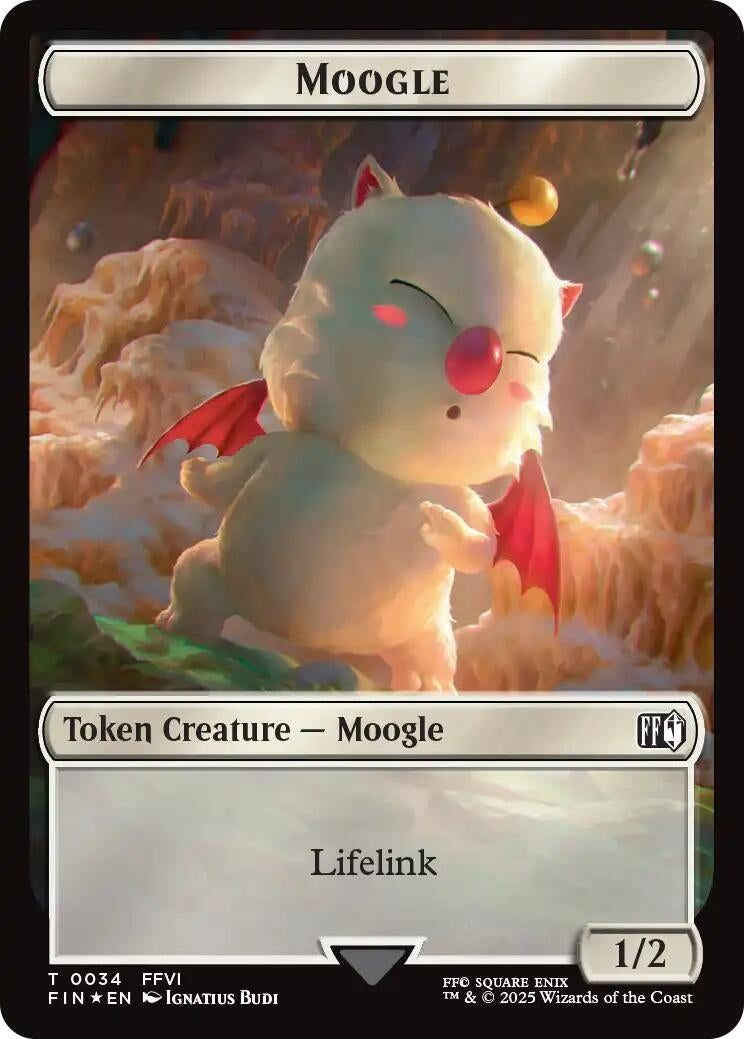 Image for Moogle // Zombie Double-Sided Token (Surge Foil) (34 // 6) (FIC) - Magic: The Gathering