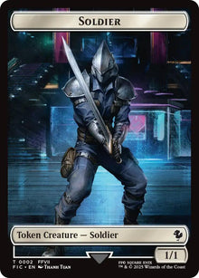 Image for Soldier // Rebel Double-Sided Token (Surge Foil) (2 // 7) (FIC) - Magic: The Gathering
