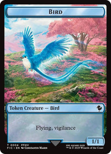 Bird // Hero (0029) Double-Sided Token (Surge Foil) (4 // 29) (FIC)