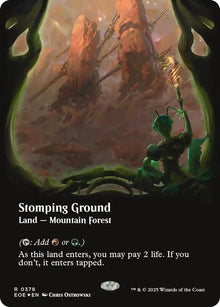 Image for Stomping Ground (Borderless) (Galaxy Foil) (378) (EOE) - Magic: The Gathering