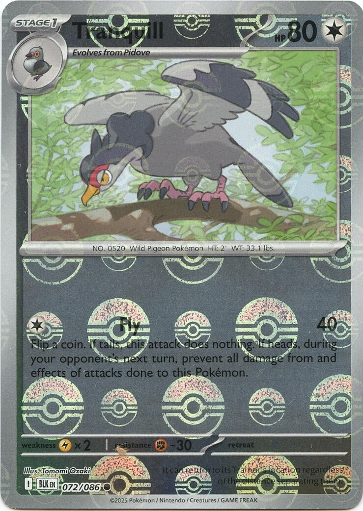 Tranquill (Poke Ball Pattern) (072/086) (BLK)