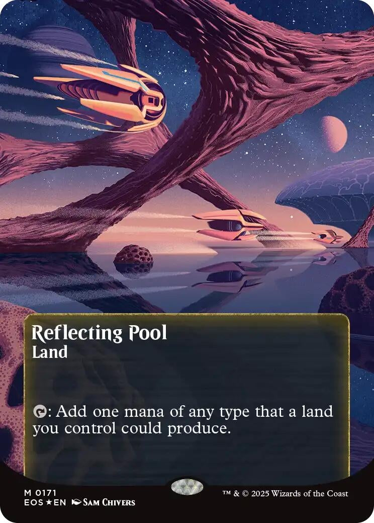 Image for Reflecting Pool (0171) (Borderless) (Galaxy Foil) (171) (EOS) - Magic: The Gathering