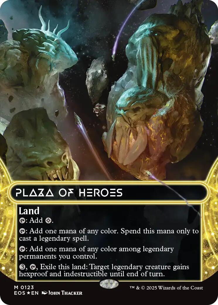 Image for Plaza of Heroes (0123) (Borderless) (Galaxy Foil) (123) (EOS) - Magic: The Gathering