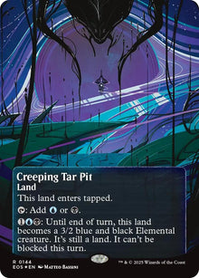 Image for Creeping Tar Pit (0144) (Borderless) (Galaxy Foil) (144) (EOS) - Magic: The Gathering