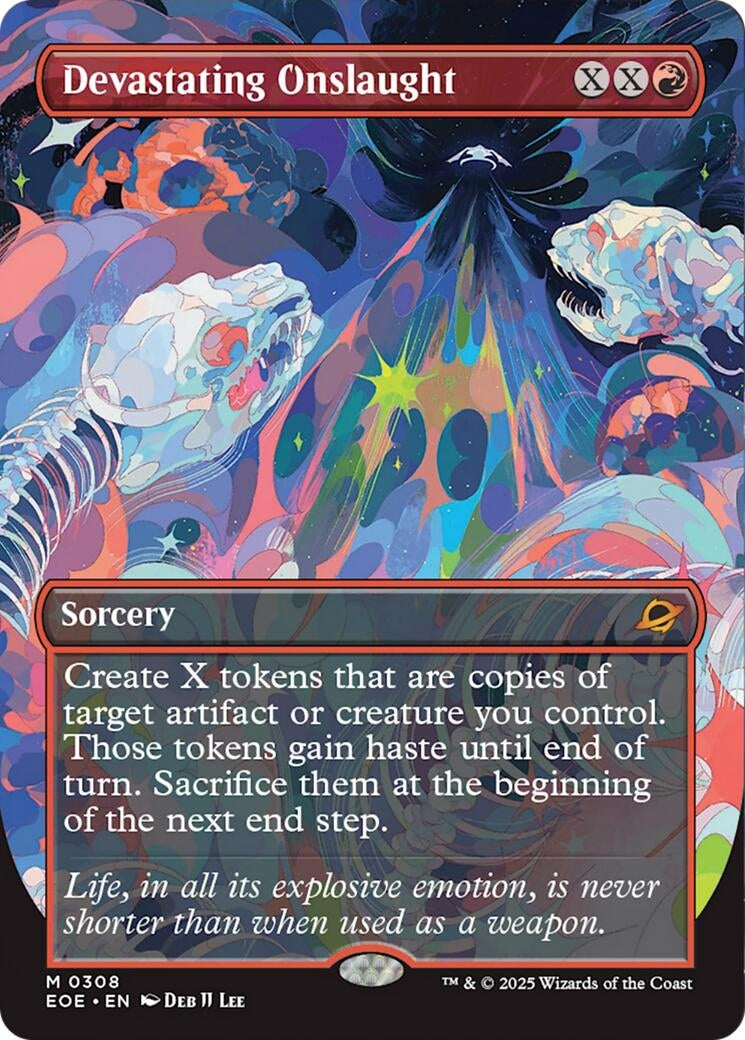 Image for Devastating Onslaught (Borderless) (308) (EOE) - Magic: The Gathering