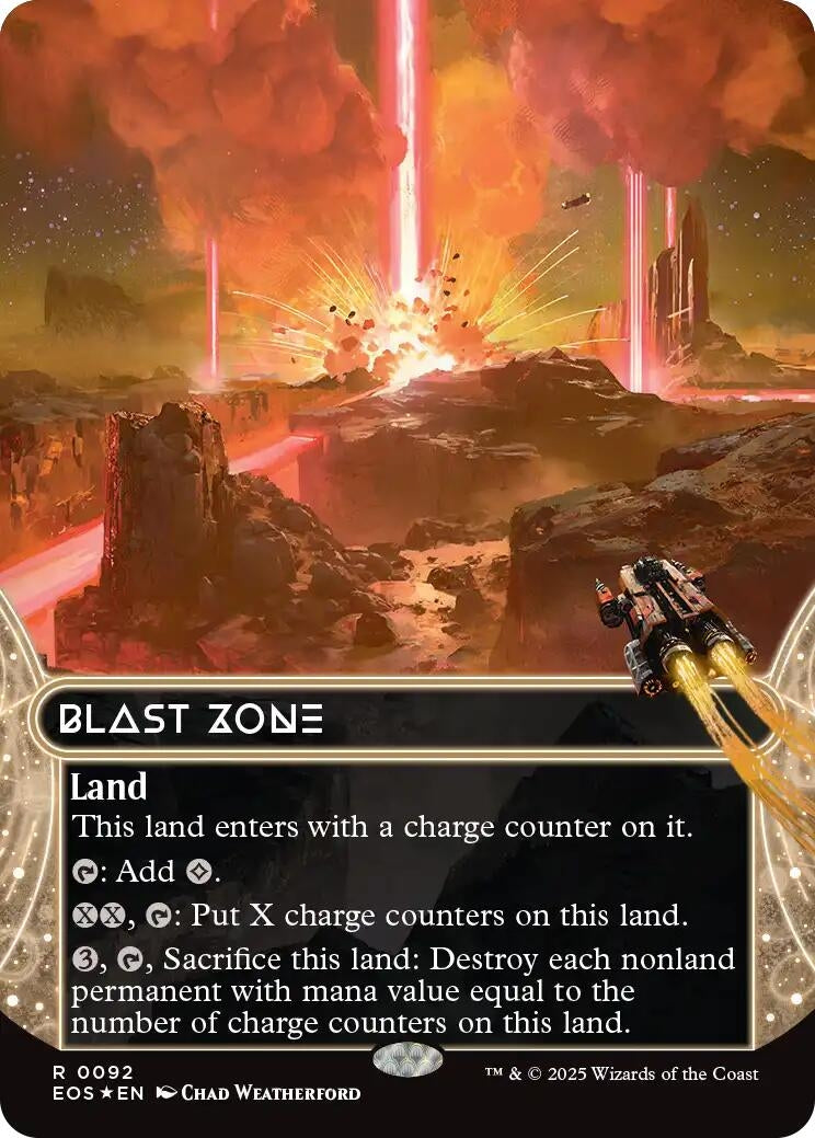 Image for Blast Zone (0092) (Borderless) (Galaxy Foil) (92) (EOS) - Magic: The Gathering