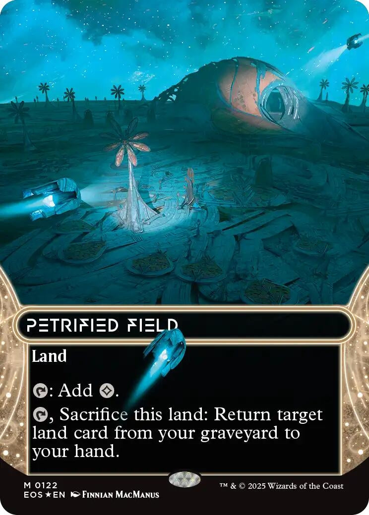 Image for Petrified Field (0122) (Borderless) (Galaxy Foil) (122) (EOS) - Magic: The Gathering