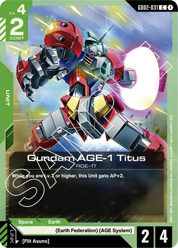 Image for Gundam AGE-1 Titus (GD02-031) (GD02) - Gundam Card Game