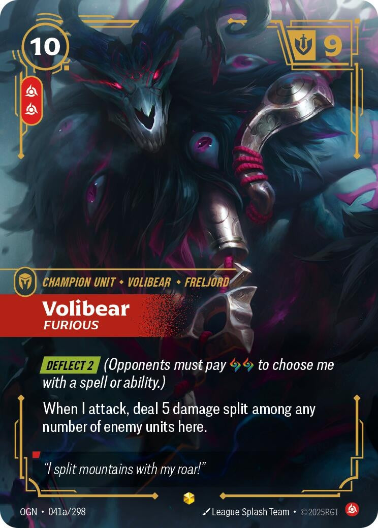 Image for Volibear - Furious (Alternate Art) (041a/298) (OGN) - Riftbound: League of Legends Trading Card Game