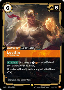 Image for Lee Sin - Centered (Alternate Art) (151a/298) (OGN) - Riftbound: League of Legends Trading Card Game