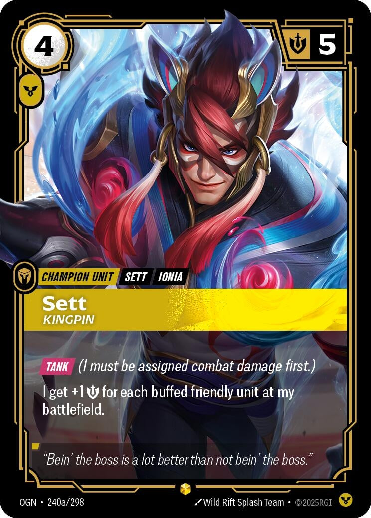 Image for Sett - Kingpin (Alternate Art) (240a/298) (OGN) - Riftbound: League of Legends Trading Card Game