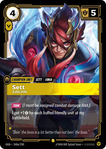 Image for Sett - Kingpin (Alternate Art) (240a/298) (OGN) - Riftbound: League of Legends Trading Card Game