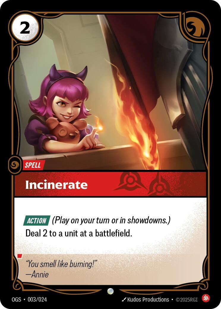 Image for Incinerate (003/024) (OGS:PG) - Riftbound: League of Legends Trading Card Game