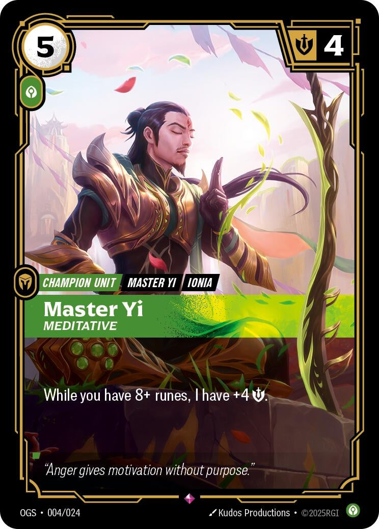 Image for Master Yi - Meditative (004/024) (OGS:PG) - Riftbound: League of Legends Trading Card Game