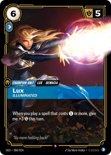 Image for Lux - Illuminated (006/024) (OGS:PG) - Riftbound: League of Legends Trading Card Game