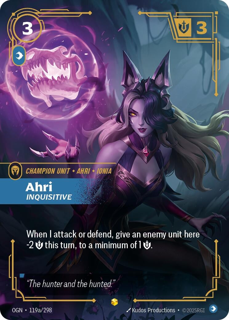 Image for Ahri - Inquisitive (Alternate Art) (119a/298) (OGN) - Riftbound: League of Legends Trading Card Game