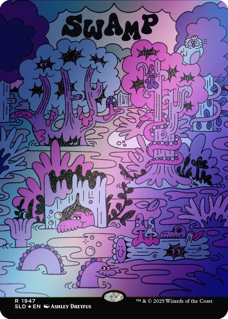 Image for Swamp (1947) (Rainbow Foil) (1947) (SLD) - Magic: The Gathering