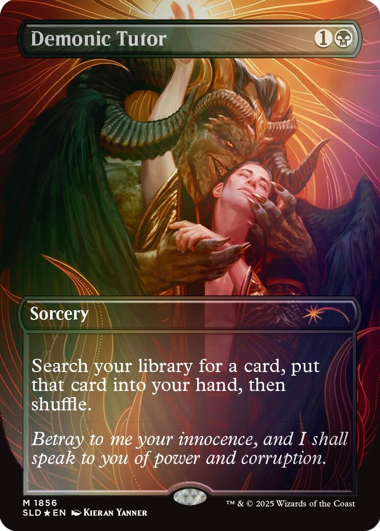 Image for Demonic Tutor (Rainbow Foil) (1856) (SLD) - Magic: The Gathering