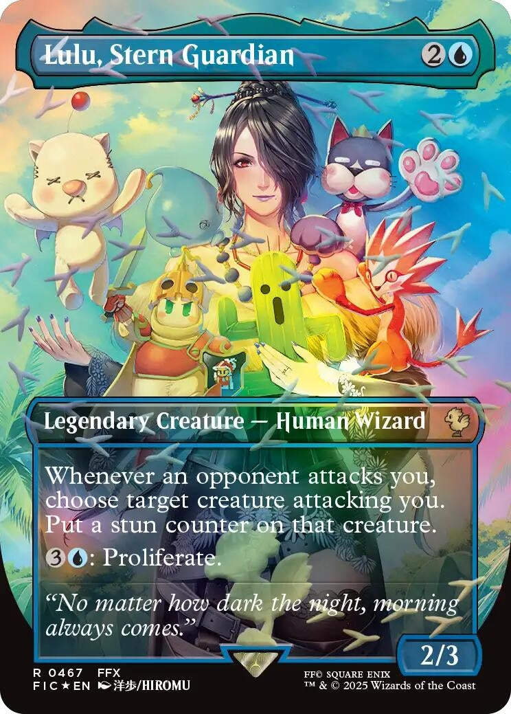 Image for Lulu, Stern Guardian (Borderless) (Chocobo Track Foil) (467) (FIC) - Magic: The Gathering