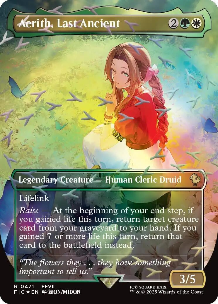 Image for Aerith, Last Ancient (Borderless) (Chocobo Track Foil) (471) (FIC) - Magic: The Gathering