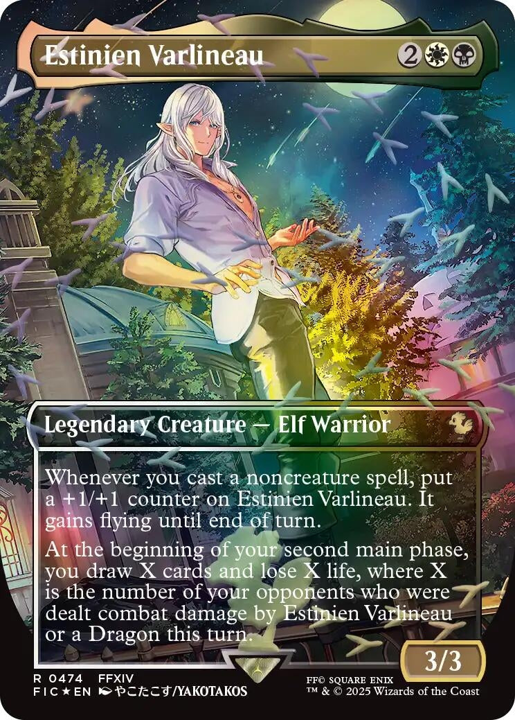 Image for Estinien Varlineau (Borderless) (Chocobo Track Foil) (474) (FIC) - Magic: The Gathering