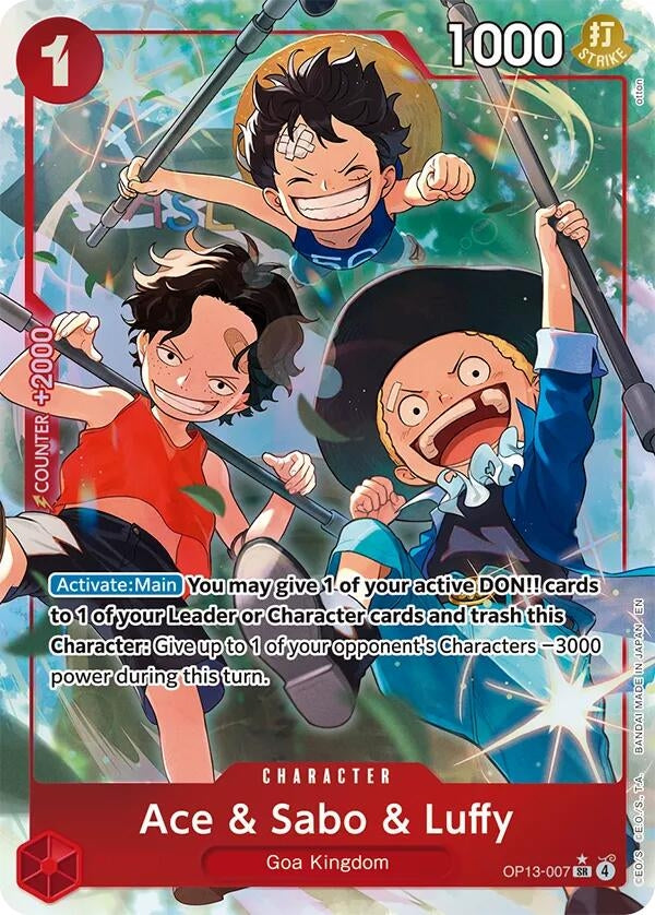 Image for Ace & Sabo & Luffy (Alternate Art) (OP13-007) (OP13) - One Piece Card Game